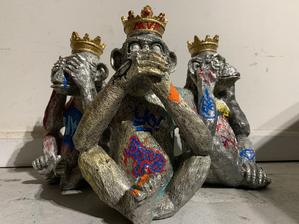 Tres esculturas de monos sabios